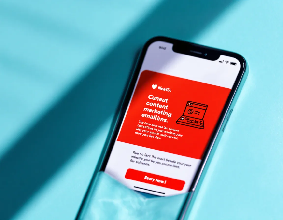 A marketing email sequence on a phone